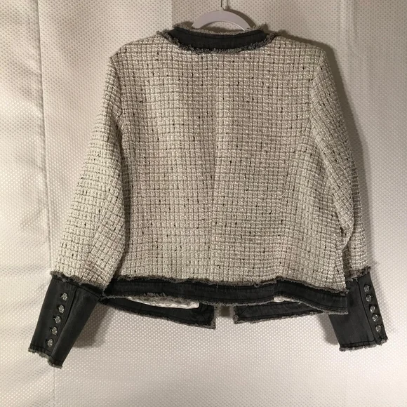 Nanette Lepore Black and Cream Tweed Blazer - Picture 2 of 7